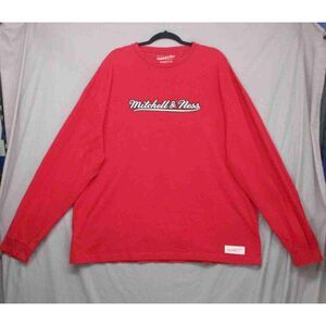 Mitchell And Ness Red Crewneck Graphic Long sleeve shirt Unisex Size 3X Large